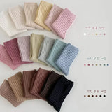 5Pairs/Lot Solid Kids Socks Casual Baby Girls Boys Soft Breathable Cotton Stripe Autumn Toddler Knitted Children Socks for 1-8Y