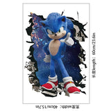 New Sonics Wall Stickers Cartoon Anime 3D Broken Stickers Children Room Decoration Kawaii Wall Stickers Mural Posters Kids Gifts