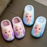 Princess Sofia Elsa Winter Children'S Cotton Slippers Girl'S Parent-Child Snow Non Slip Warm Baby Slippers Size 24-39