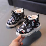 Disney Children Princess Casual Shoes Mickey Mouse Minnie Girl Fashion Boots Autumn Winter Girls Shoes Kids Shoes Toddler Boots