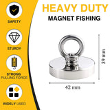 Super Strong Neodymium Fishing Magnet Hooks N52 Heavy Duty Magnet with Countersunk Hole Eyebolt 16-42Mm Salvage Searcher Magnets