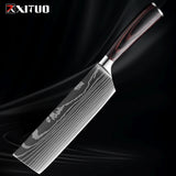 Kitchen Knife Set 1-9Pcs,7Cr17Mov Stainless Steel Sharp Chef Knife Santoku Knife Fruit Knife Ergonomic Pakkawood Handle
