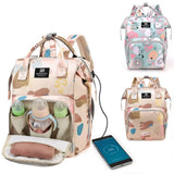 USB Mommy Diaper Bags Baby Stroller Hanging Bag Maternity Large Capacity Dry and Wet Separation Nappy Backpacks Baby Nursing Bag