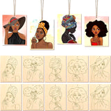 10/12Pcs DIY Drawing Template Set Wooden DIY Crafts Drawing Decorations Hanging Props Photo Graffiti Wooden Bamboo