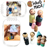 50Pcs Unfinished Wooden Peg Doll for DIY Painting Natural Wood Peg People in 4 Sizes Wooden Doll for Kids Arts and Crafts