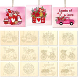 10/12Pcs DIY Drawing Template Set Wooden DIY Crafts Drawing Decorations Hanging Props Photo Graffiti Wooden Bamboo