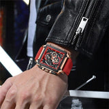 CRRJU Herren-Sportuhr, multifunktionale Chronograph-Armbanduhr für Geschäftsleute, wasserdichte quadratische Herrenquarz-Uhr mit Box, ideale Wahl für Männergeschenke.