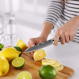 Kitchen Knife Set 1-9Pcs,7Cr17Mov Stainless Steel Sharp Chef Knife Santoku Knife Fruit Knife Ergonomic Pakkawood Handle