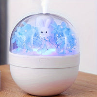 Creative Sweetheart Rabbit DIY Humidifier USB Mini Home Air Purifier Air Mini Cool Mist Preserved Flower Humidifier Preserved Flowers