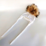 Newborn Baby Hat for Boys Girls with Letter Princess Prince Ear Warmmer Earflap Rope Winter Cotton Beanie Pom Pom Bobble Hat