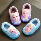 Princess Sofia Elsa Winter Children'S Cotton Slippers Girl'S Parent-Child Snow Non Slip Warm Baby Slippers Size 24-39