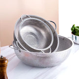Stainless Steel Drain Basket Colander Fruit Rice Vegetable Washing Basket Strainer Drainer with Handle Kitchen Storage Tools