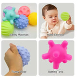 Sensory Balls for Baby Touch Hand Ball Massage Soft Textured Balls Baby Hands Squeeze Balls Set Develop Kid'S Tactile Senses Toy