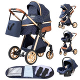3 in 1 Baby Stroller Easy Folding Multifunctional Stroller Travel Portable Baby Carriage Safety Seat EU Standard Free Shipping
