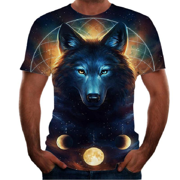 New Animal Print 3d T-shirt Men's Short Sleeve