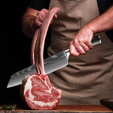 Kitchen Knife Set 1-9Pcs,7Cr17Mov Stainless Steel Sharp Chef Knife Santoku Knife Fruit Knife Ergonomic Pakkawood Handle