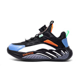 Luxury Boy Sneaker Black School Children Shoes Autumn Leather Breathable Youth Kids Running Sports Shoes for Boy 4 to 12 Years