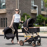 Baby Stroller 3 in 1 Easy Folding Multifunctional Stroller Travel Portable Baby Carriage Safety Seat EU Standard Free Shipping